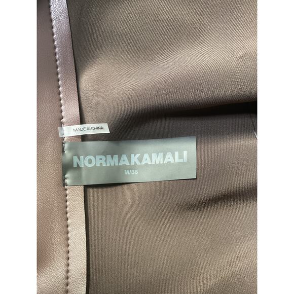 Norma Kamali Oversized Brown Polyurethane Moto Jacket Size M - Picture 4 of 5